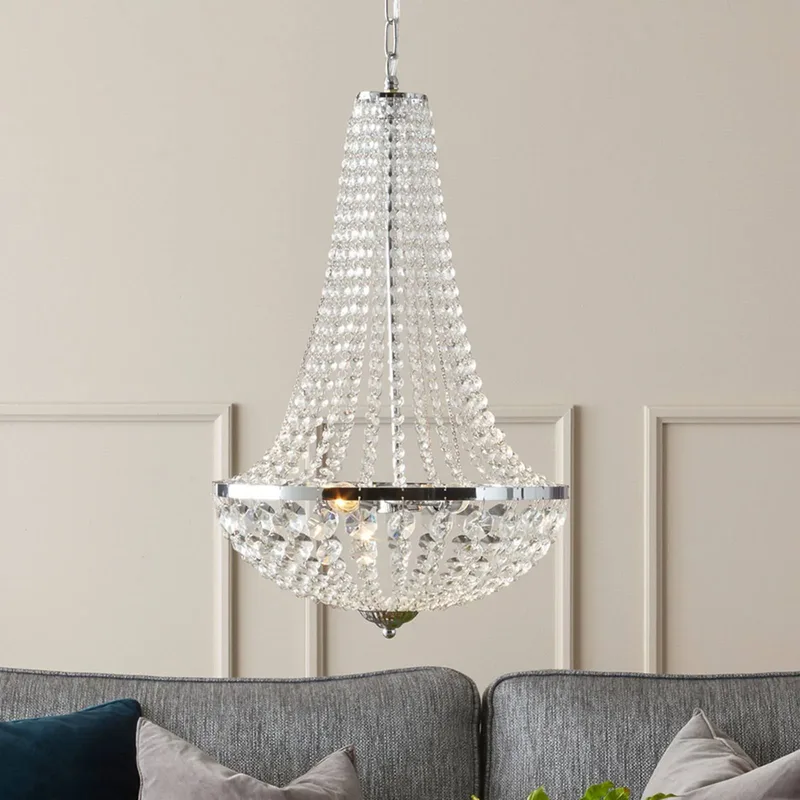 Kroonluchter Gränsö voor de badkamer, Ø 30 cm by Markslöjd in Chrome, Transparent – product photo