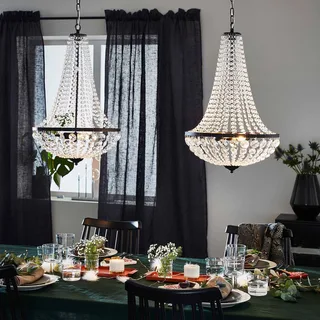 Kroonluchter GRÄNSÖ, zwart, IP20, Ø 40 cm by Markslöjd in Black, Transparent – product photo 2 of 4