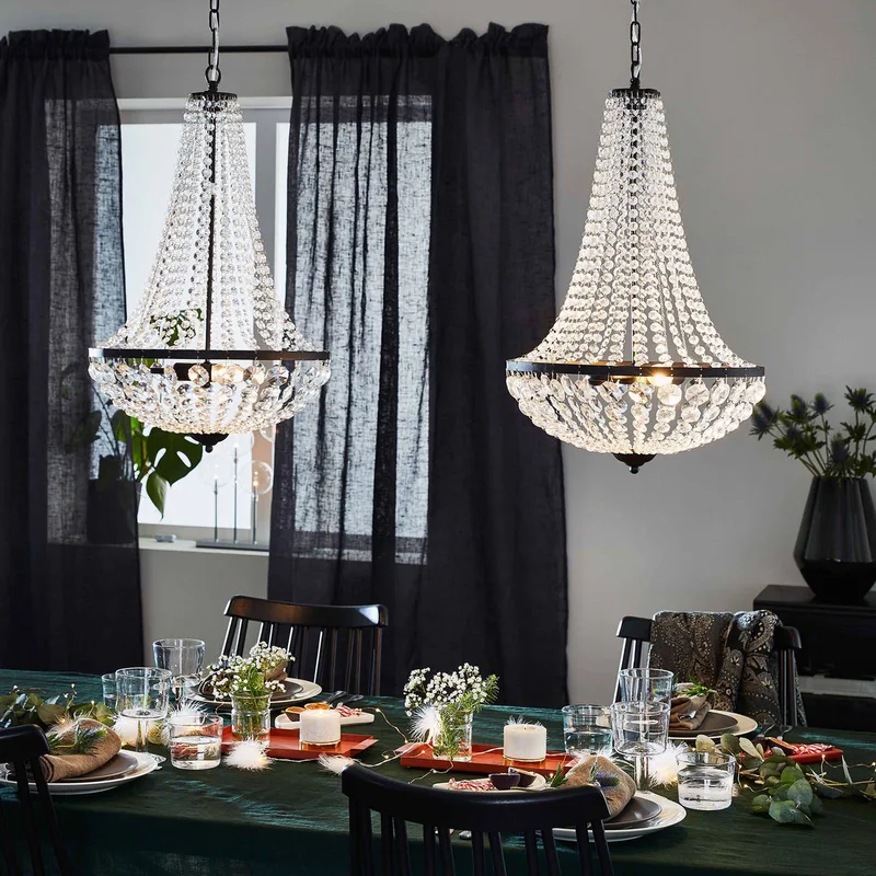 Kroonluchter GRÄNSÖ, zwart, IP20, Ø 40 cm by Markslöjd in Black, Transparent – product photo 2 of 4