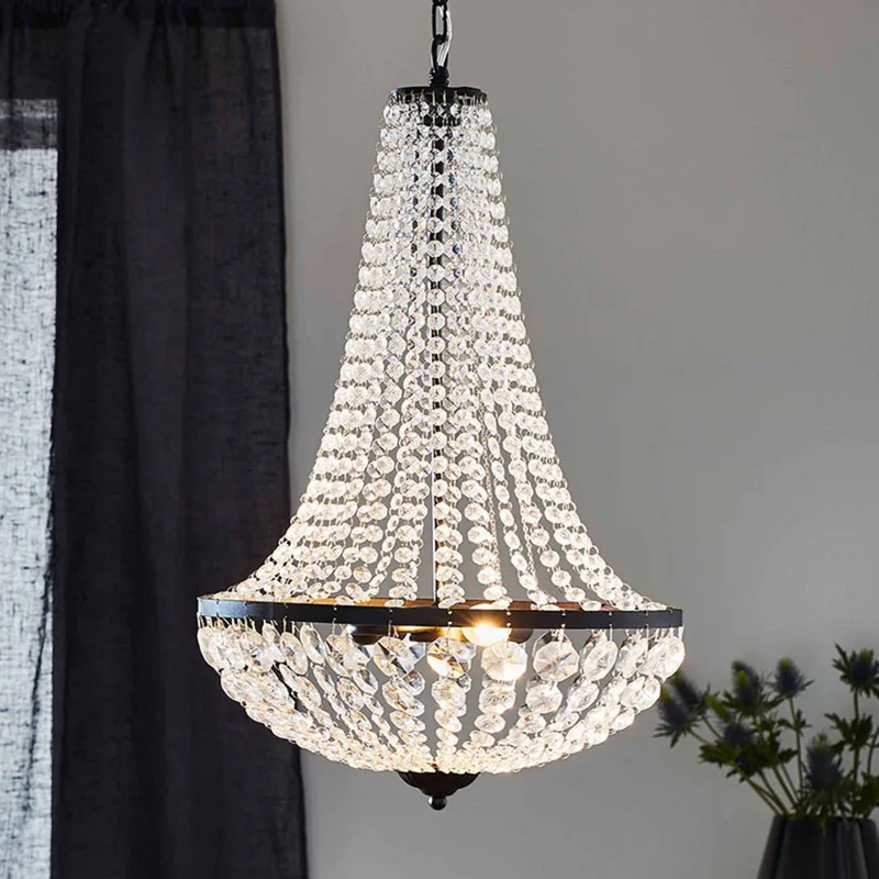 Kroonluchter GRÄNSÖ, zwart, IP20, Ø 40 cm by Markslöjd in Black, Transparent – product photo