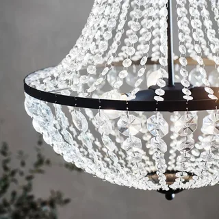 Kroonluchter GRÄNSÖ, zwart, IP20, Ø 50 cm van Markslöjd in Zwart, Transparant – productfoto 2 van 5
