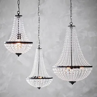 Kroonluchter GRÄNSÖ, zwart, IP20, Ø 50 cm van Markslöjd in Zwart, Transparant – productfoto 4 van 5
