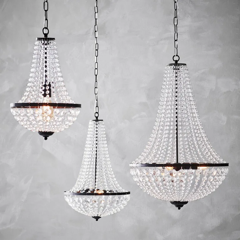 Kroonluchter GRÄNSÖ, zwart, IP20, Ø 50 cm van Markslöjd in Zwart, Transparant – productfoto 4 van 5
