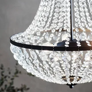 Kroonluchter GRÄNSÖ, zwart, IP20, Ø 50 cm van Markslöjd in Zwart, Transparant – productfoto 3 van 5