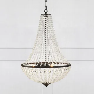 Kroonluchter GRÄNSÖ, zwart, IP20, Ø 50 cm van Markslöjd in Zwart, Transparant – productfoto 1 van 5