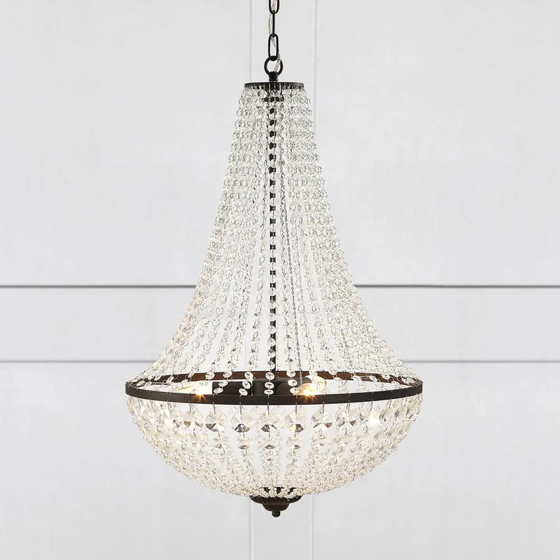 Kroonluchter GRÄNSÖ, zwart, IP20, Ø 50 cm by Markslöjd in Black, Transparent – product photo