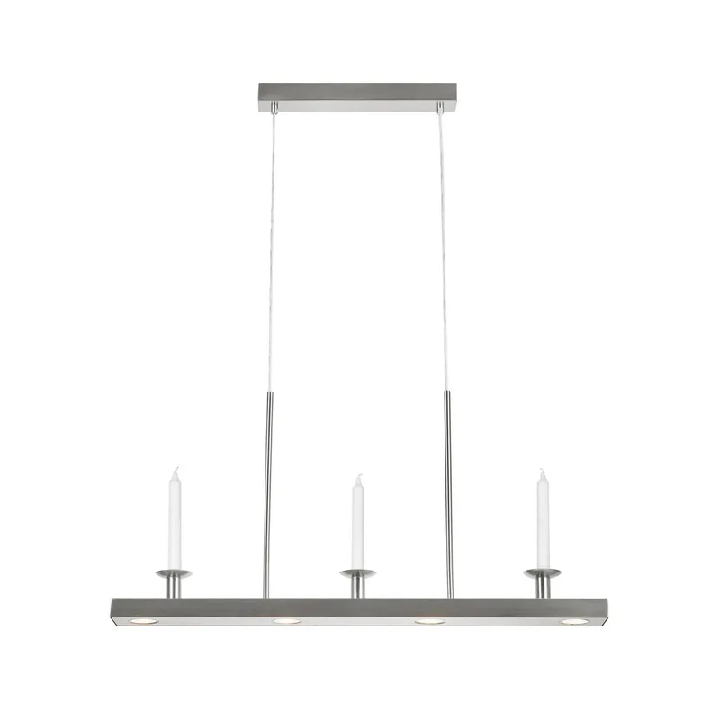 LED hanglamp Dining, nikkel, ijzer, lengte 82 cm, dimbaar. de Markslöjd en Vernikkeld satijn – photo du produit