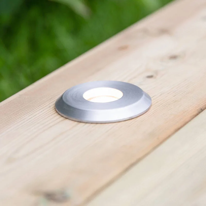 LED inbouwlamp Garden 24 Decklight, zilver, licht naar boven, 3W van Markslöjd in Zwart, Zilver – productfoto