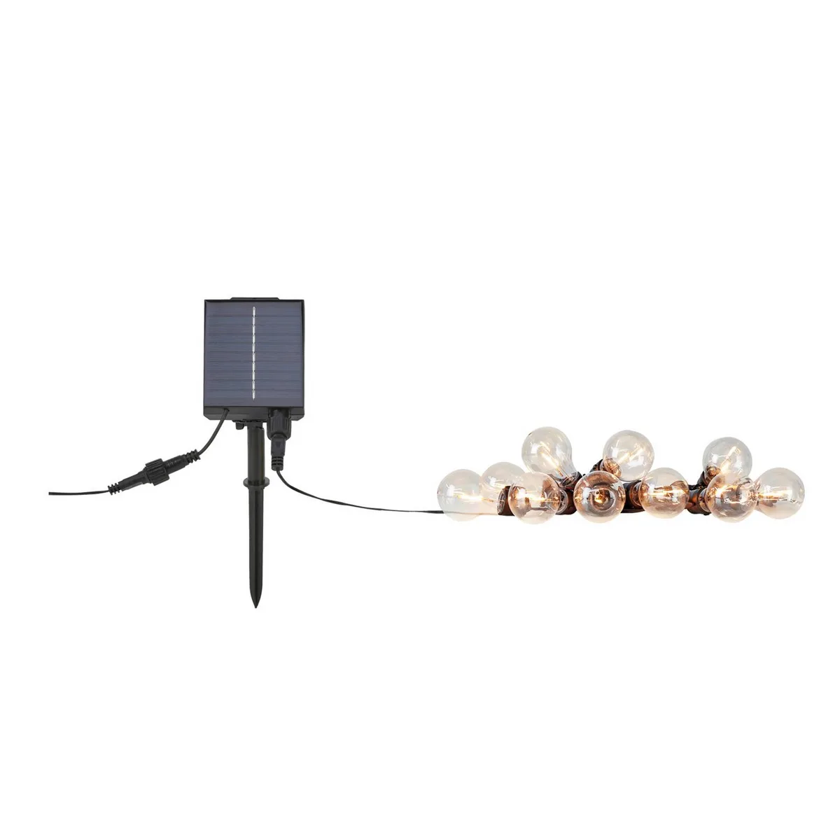 Ljusslinga Suno, solenergi, USB, plast, 10 lampor, IP44 från Markslöjd i Svart, Klar – produktbild