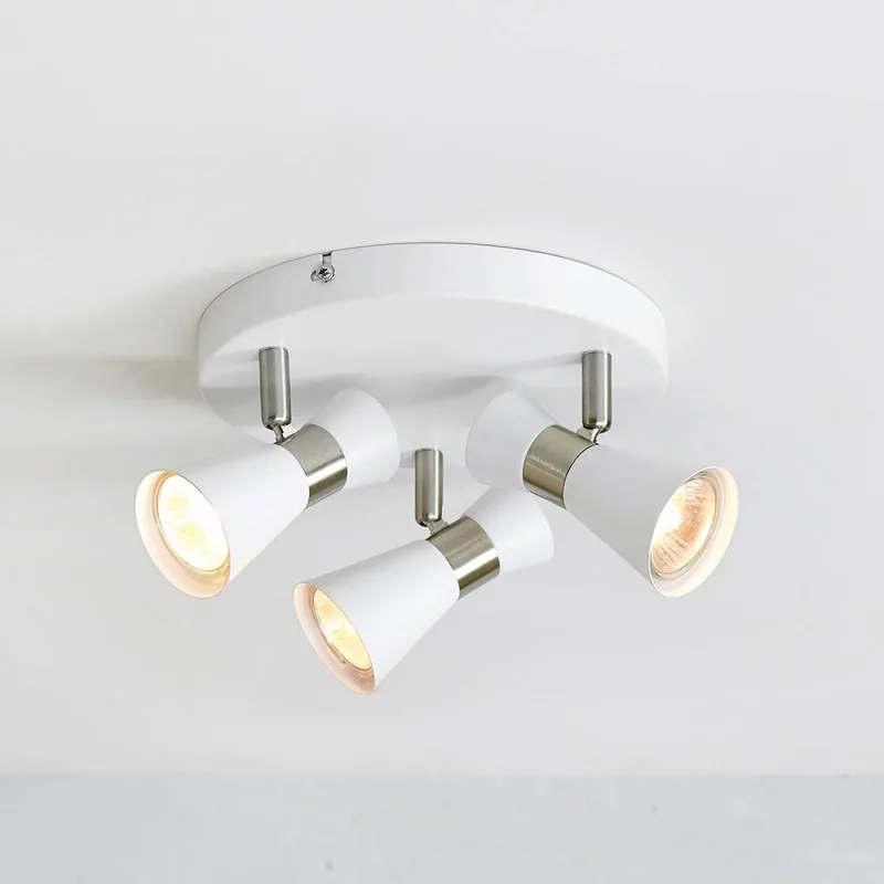 Plafondlamp folie, 3-lamps wit/staal fra Markslöjd i Hvid, Staal – produktbillede