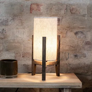 Tafellamp Eruca, hoogte 34 cm, bruin/beige, hout/linnen by Markslöjd in Brown, Beige – product photo 3 of 3