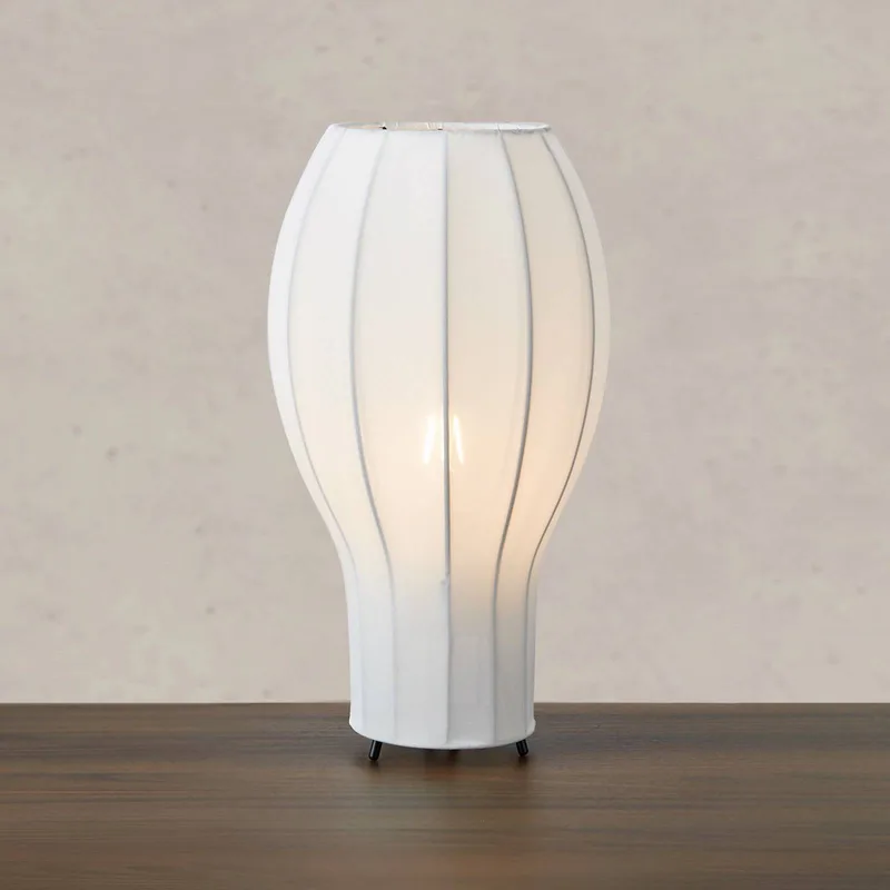 Tafellamp Hikari, Ø 22 cm, wit/zwart, stof/metaal by Markslöjd in White, Black – product photo