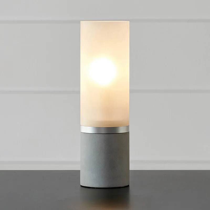 Tafellamp Molo, betonnen voet matglas hoogte 30cm de Markslöjd en Gris, Blanc – photo du produit