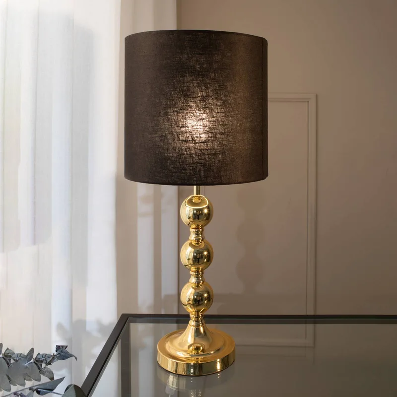 Tafellamp Octo met stoffen kap, messing/zwart by Markslöjd in Brass, Black – product photo 1 of 2