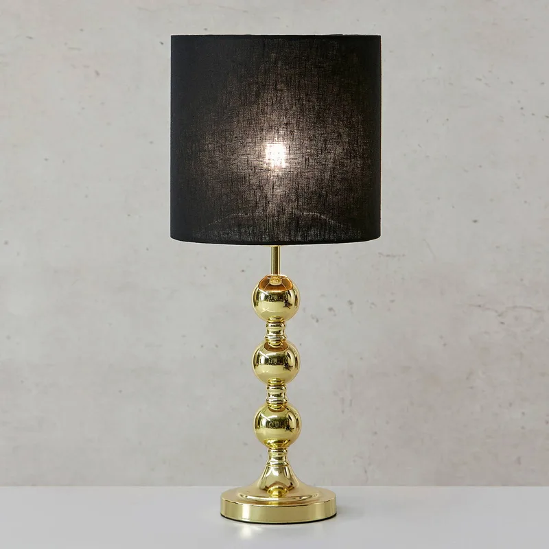 Tafellamp Octo met stoffen kap, messing/zwart by Markslöjd in Brass, Black – product photo 2 of 2