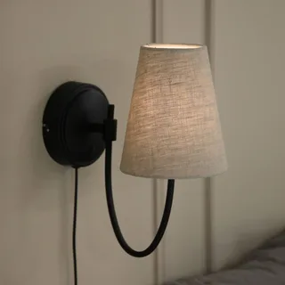 wandlamp Amar, beige/zwart, stekker, E14 by Markslöjd in Beige, Black – product photo 1 of 4