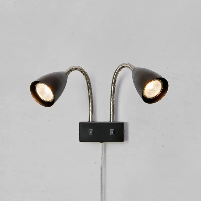 wandlamp Ciro, metaal, stekker, GU10 von Markslöjd in Schwarz – Produktfoto
