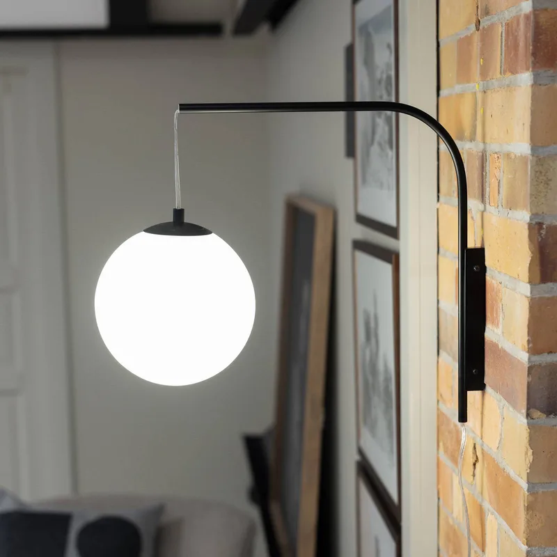 Wandlamp Dione, hoogte 40 cm Stekker by Markslöjd in Black, White – product photo