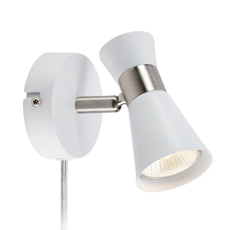 Wandlamp folie, draaibare spot wit/staal by Markslöjd in White, Staal – product photo