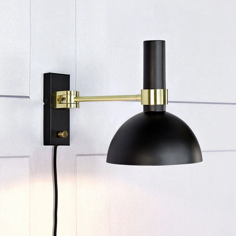 Wandlamp Larry met dimmer, messing de Markslöjd en Noir, Laiton – photo du produit