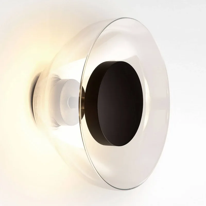 Aura LED wandlamp, Ø 18 cm, transparant van Marset in Zwart, transparant – productfoto