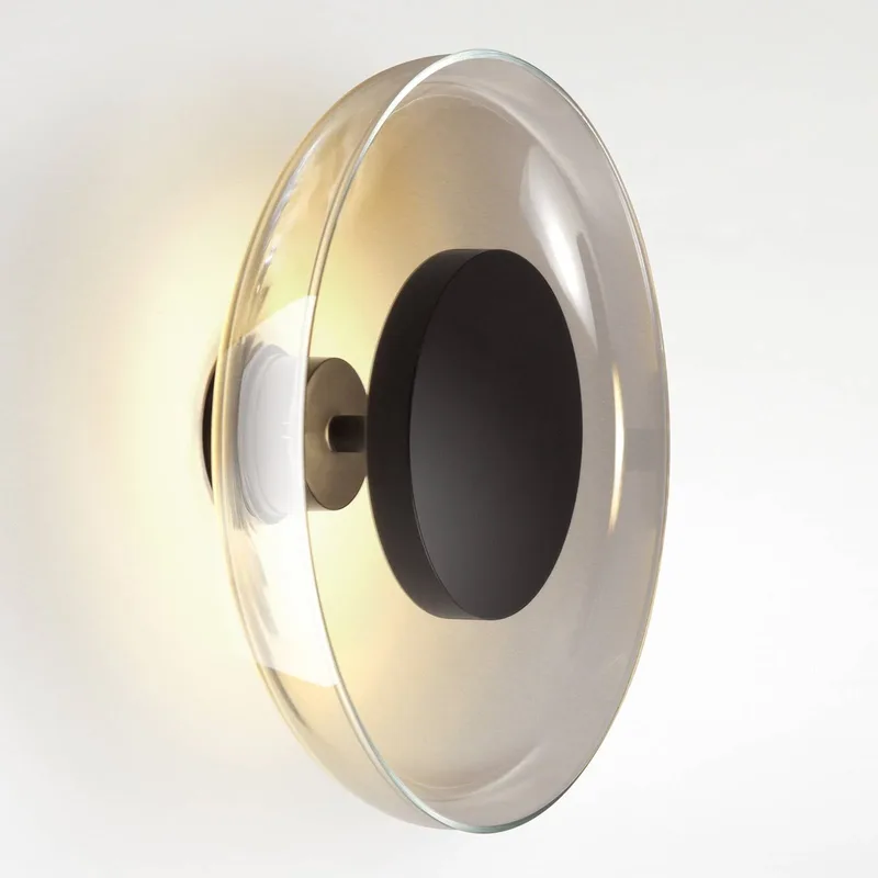 Aura LED wandlamp, Ø 25 cm, rookgrijs van Marset in Zwart, rookgrijs – productfoto