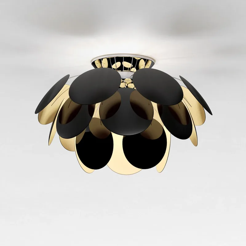 Discoco C 68 Plafondlamp Black/Gold - Marset Discocó - Woonkamer - Designer - Kunststof by Marset – product photo