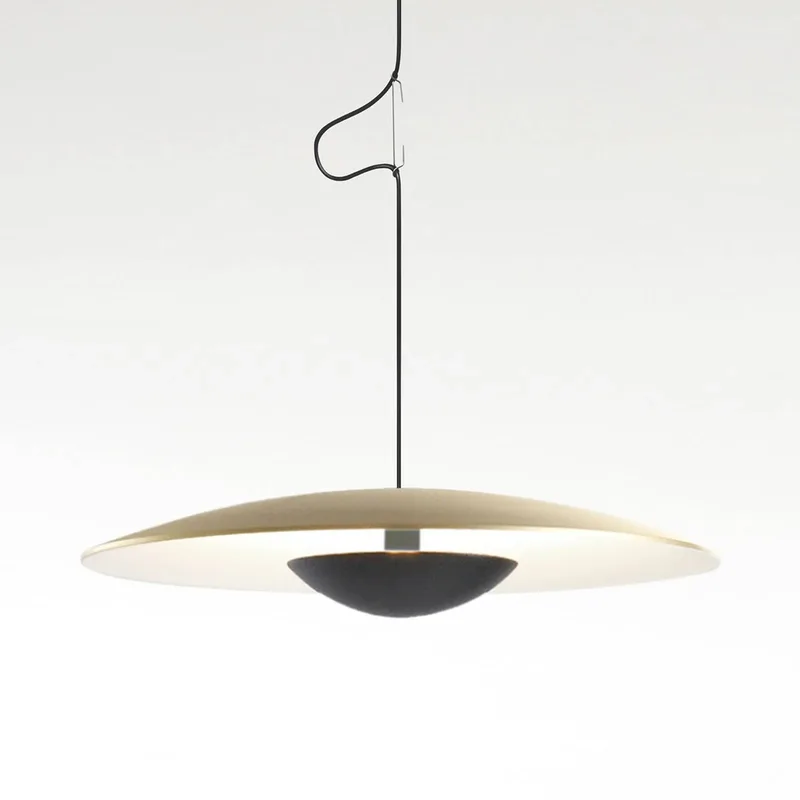 Ginger LED hanglamp, Triac Ø42cm messing/wit från Marset i Mässing, Vit, Svart – produktbild