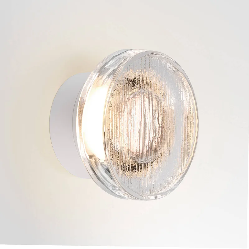 LED buiten wandlamp Roc, Ø 17 cm, wit/doorschijnend de Marset en Wit, doorschijnend – photo du produit