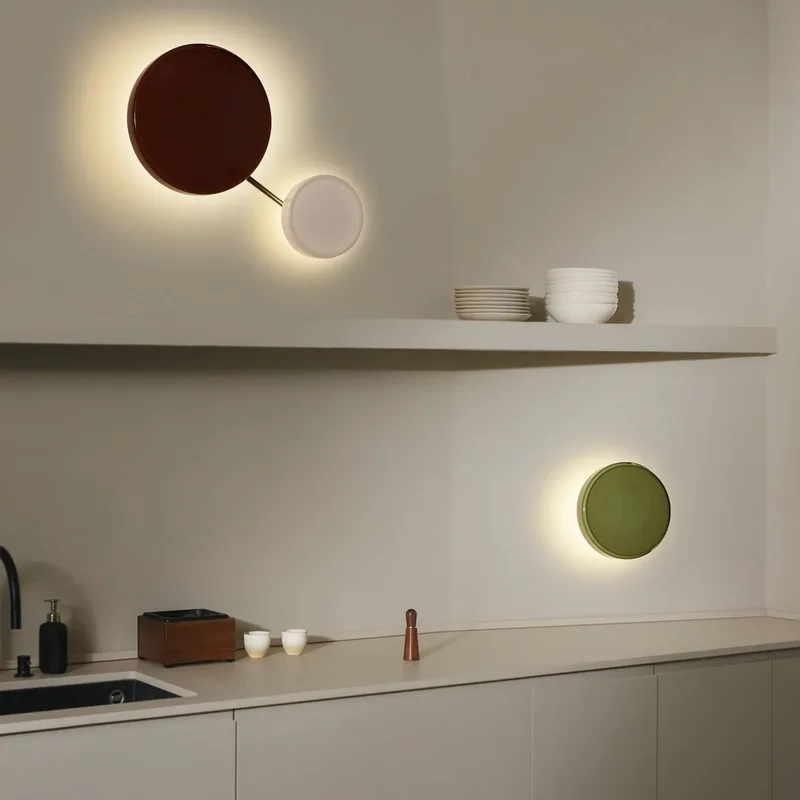 LED wandlamp Caramel, groen, Ø 28 cm, TRIAC, glas från Marset i Groen, zwart – produktbild