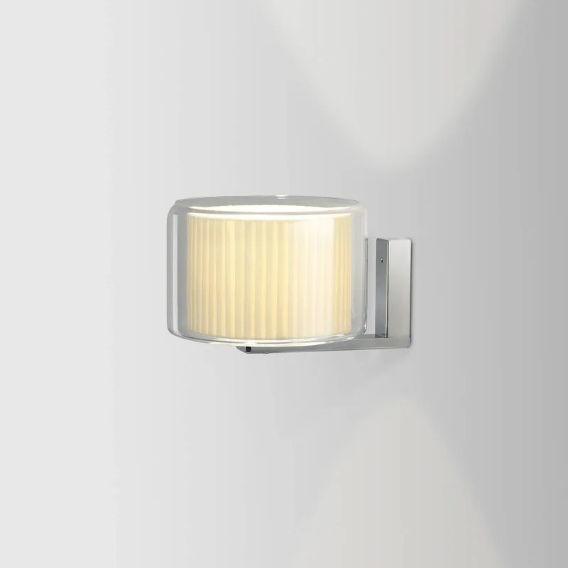 Mercer A wandlamp van glas en katoen by Marset in Katoen natuur, chroom – product photo