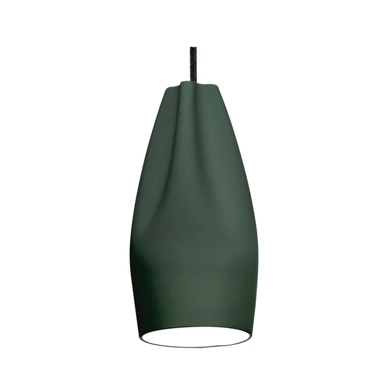 Pleat Box 13 LED Hanglamp Donker Groen/Wit - Marset - Woonkamer - Keramiek van Marset – productfoto