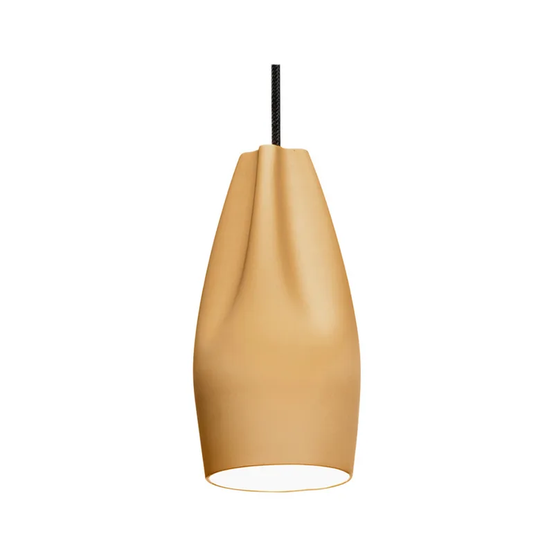 Pleat Box 13 LED Hanglamp Ocher/Wit - Marset - Woonkamer - Keramiek van Marset – productfoto