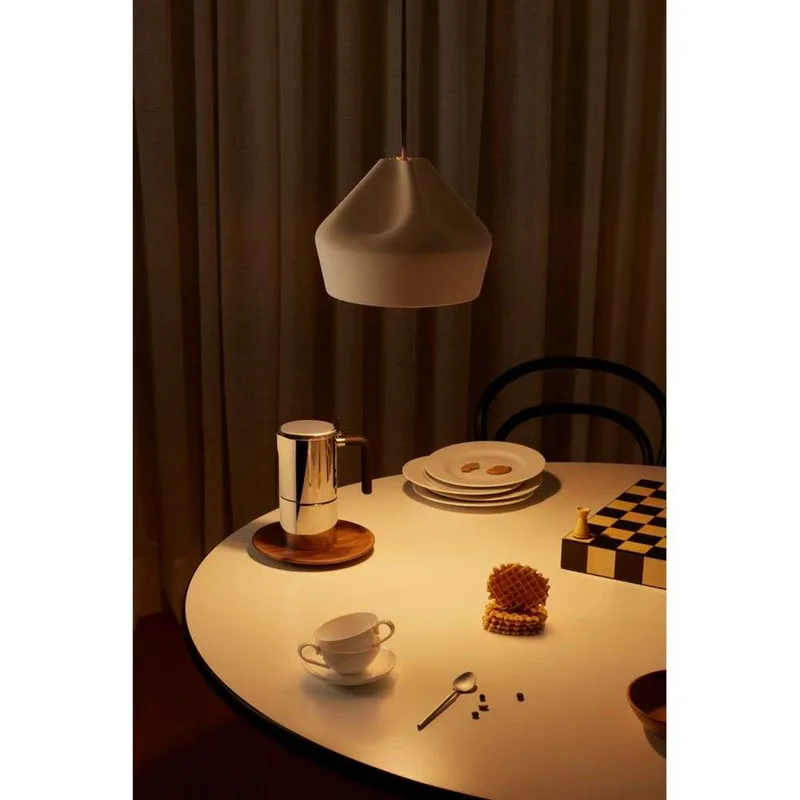 Pleat Box 24 Hanglamp E14 Ocher/Wit - Marset - Eetkamer - Keramiek van Marset – productfoto