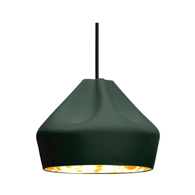 Pleat Box 24 LED Hanglamp Donker Groen/Goud - Marset - Woonkamer - Keramiek van Marset – productfoto