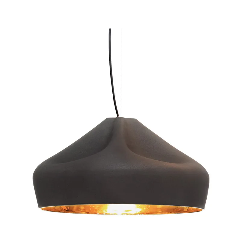Pleat Box 47 LED Hanglamp Zwart/Goud - Marset - Woonkamer - Keramiek van Marset – productfoto