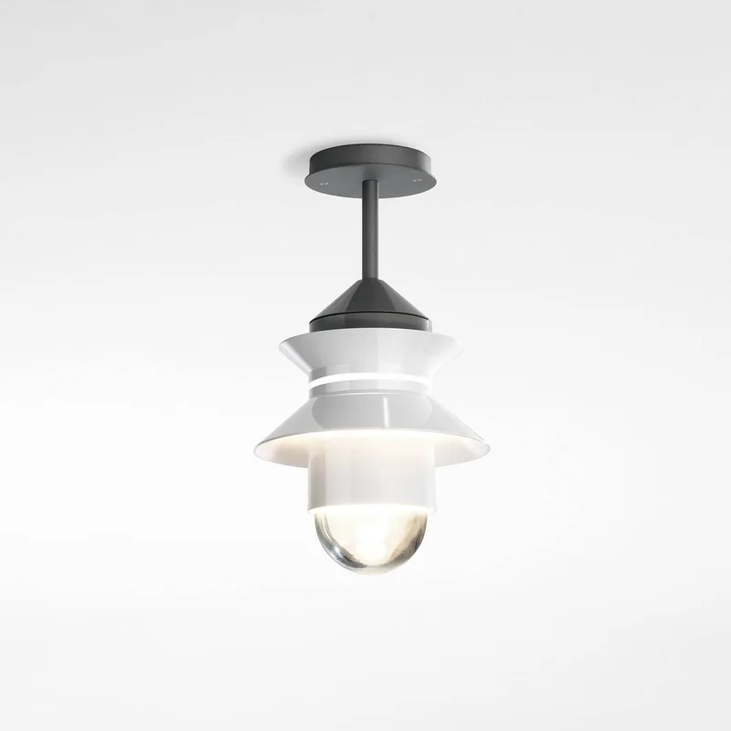 Santorini buiten plafondlamp, IP65, wit van Marset in Wit (RAL 9003), transparant – productfoto