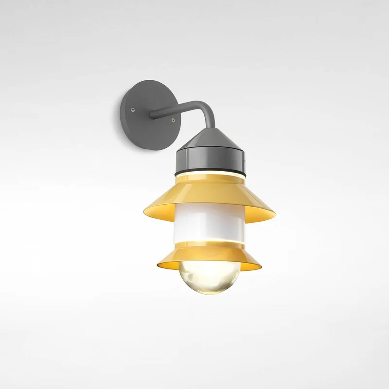 Santorini buitenwandlamp, IP65, mosterd by Marset in Mosterd (RAL 1032), transparant – product photo