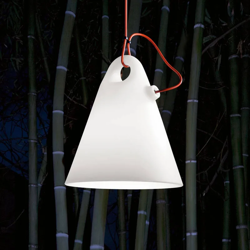 buiten hanglamp Trilly, stekker, Ø 27 cm från Martinelli Luce i Vit, Orange – produktbild