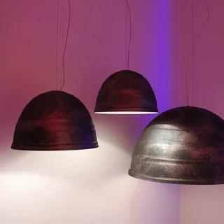 Glanzende hanglamp BABELE, 65 cm van Martinelli Luce in Zilvergrijs, Goud – productfoto 2 van 4