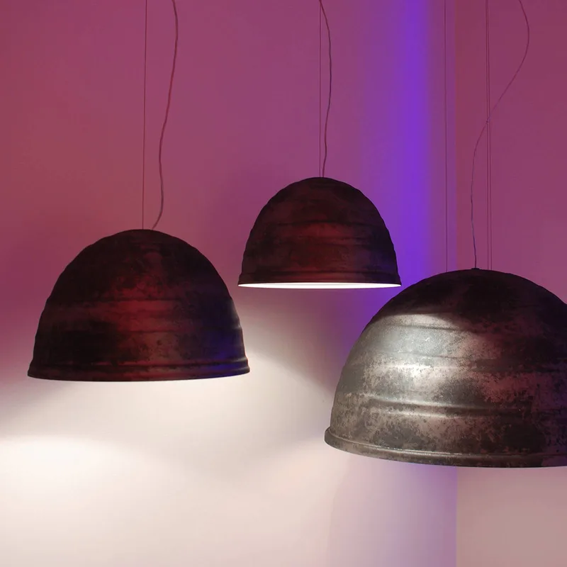 Glanzende hanglamp BABELE, 65 cm van Martinelli Luce in Zilvergrijs, Goud – productfoto 2 van 4