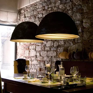 Glanzende hanglamp BABELE, 65 cm van Martinelli Luce in Zilvergrijs, Goud – productfoto 1 van 4