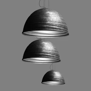 Glanzende hanglamp BABELE, 65 cm van Martinelli Luce in Zilvergrijs, Goud – productfoto 3 van 4