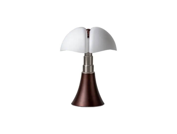 Lampe de table Pipistrello - Marron - Acier chromé - Designer Gae Aulenti von Martinelli Luce – Produktfoto