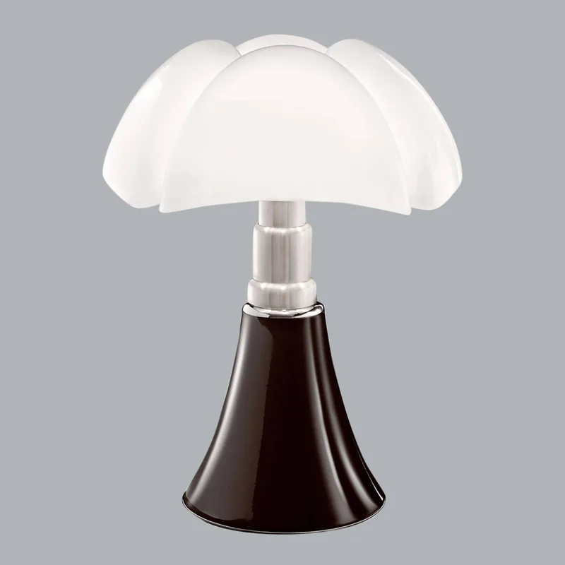 Minipipistrello tafellamp bruin by Martinelli Luce in Donkerbruin, Gesatineerd roestvrij staal, Opaalwit – product photo