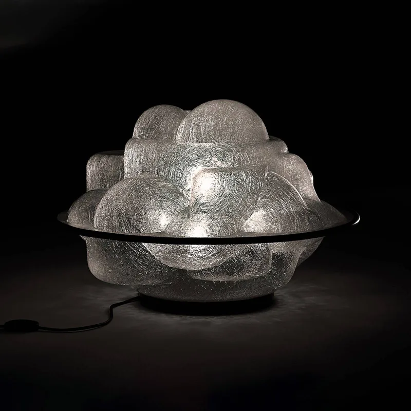 Vloerlamp Profiterolle als lichtdecoratie van Martinelli Luce in Transparant, Zwart – productfoto 4 van 5