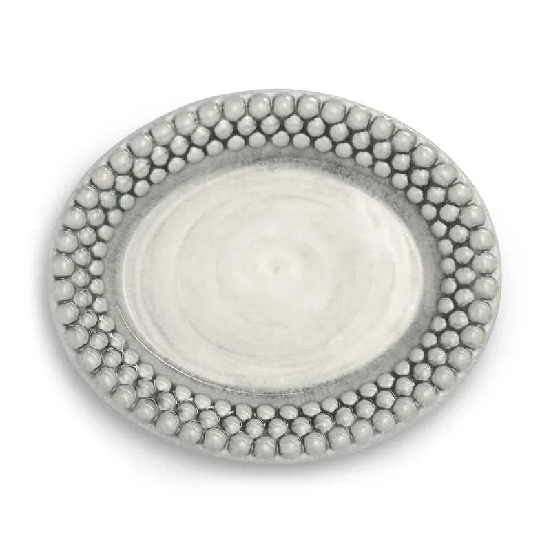 Bubbles ovaler Teller 20cm Grau von Mateus – Produktfoto