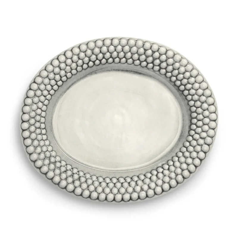 Bubbles ovaler Teller 35cm Grau by Mateus – product photo
