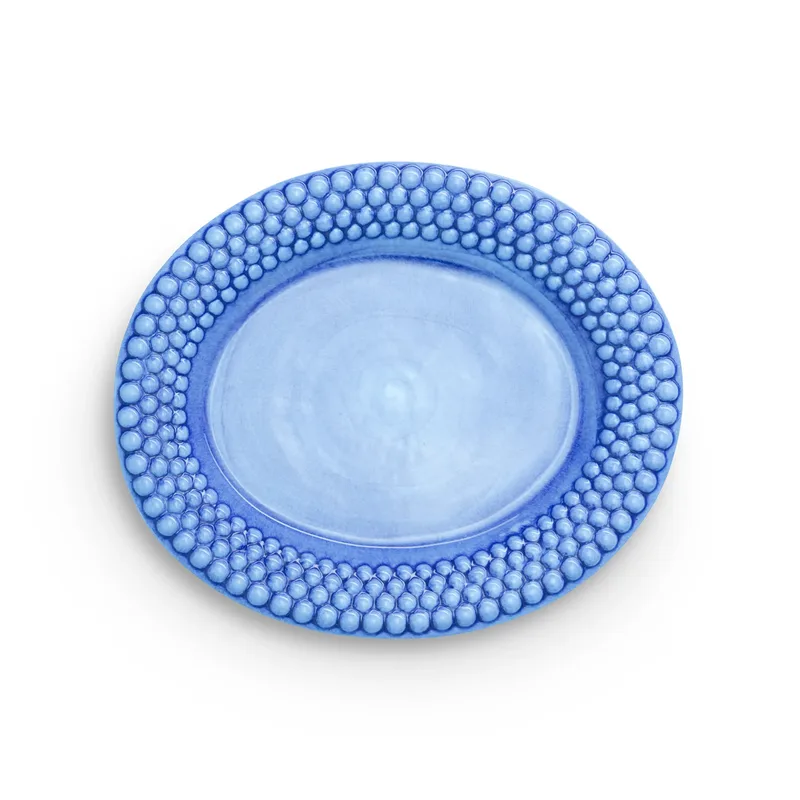 Bubbles ovaler Teller 35cm Hellblau van Mateus – productfoto