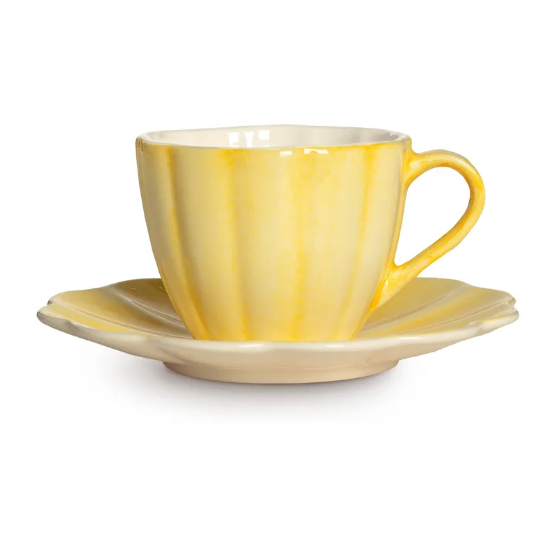 Oyster Tasse mit Untertasse 25 cl Gelb från Mateus – produktbild